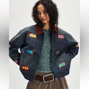 Found lariat horse embroidered jacket coat